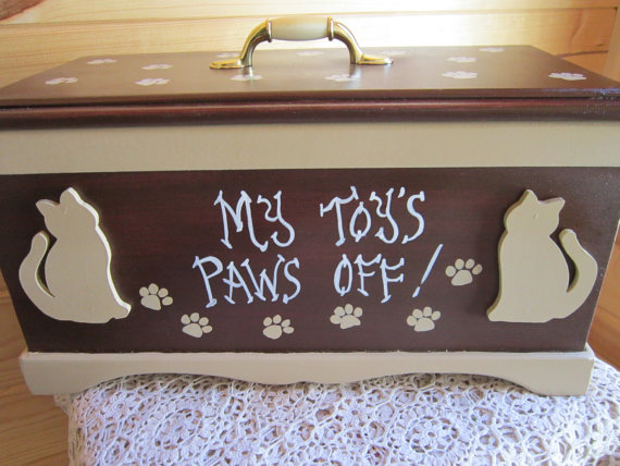 Handmade Cat Toy Storage Box Pampered Paw Gifts