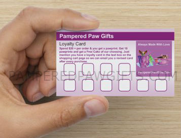 pampered paw gifts loyalty card