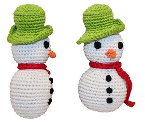 snowman and snowdog soft toys