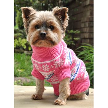 pink dog sweater