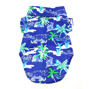 Hawaiian Camp Shirt - Ocean Blue and Palms – 100% Cotton » Pampered Paw ...