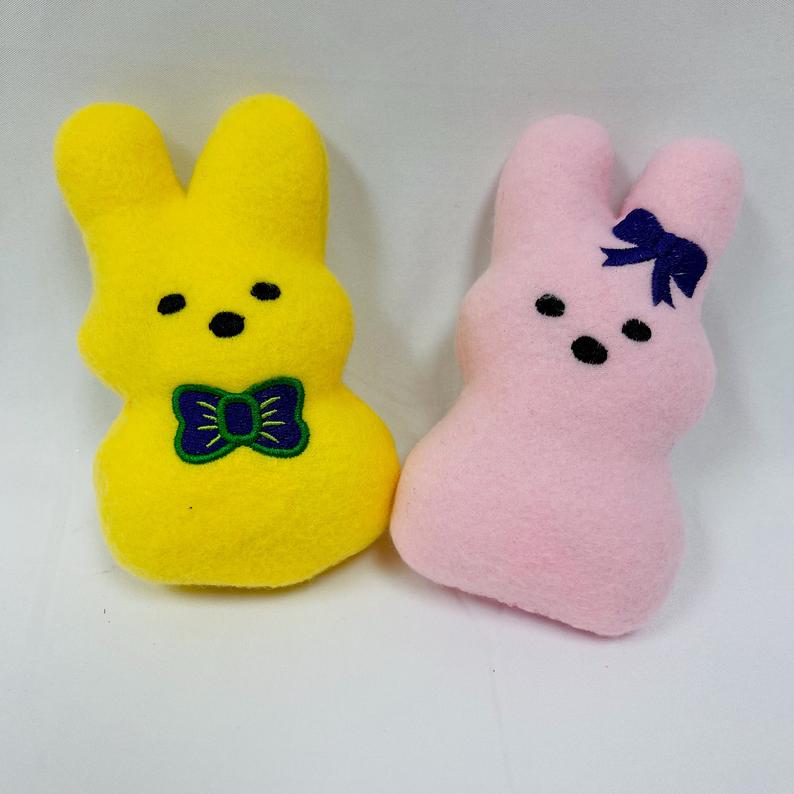 Personalized Dog Toy Marshmallow Peep Bunny » Pampered Paw Gifts