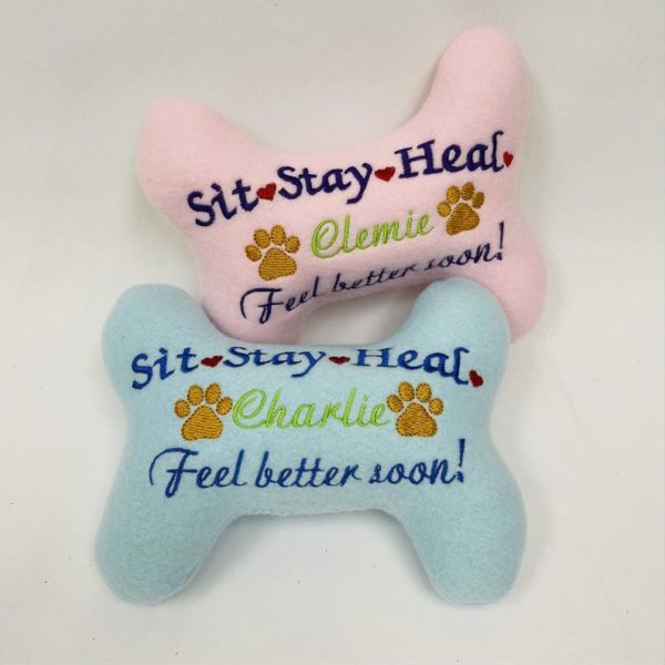 Vegan Personalized Get Well Soon Heart Dog Toy » Pampered Paw Gifts