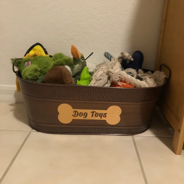 Dog Toy Bin Copper Storage Toy Box Galvanized (Donation to ASPCA
