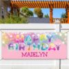 Dog/Cat Personalized Colorful Happy Birthday Bubble Letters Banner - Image 2