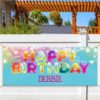 Dog/Cat Personalized Colorful Happy Birthday Bubble Letters Banner