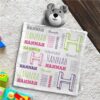 Keep a Familiar Scent of Home in their Kennel or Crate - Personalized Cuddle Bear Initial and Name Security Lovie Blanket