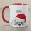 Personalized Watercolor Dog with Santa Hat Coffee Mug