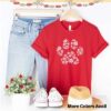 Christmas Shirt | Holiday Shirt | People Shirt | Printed Tee shirt | Dog Lover Gift | SNOWFLAKE PAWS (RED)
