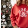 SNOWFLAKE PAW Sweatshirt | Unisex Crew Neck | Crewneck Sweatshirt | Holiday Shirt | People Shirt (RED)