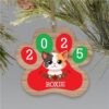 Custom Dog Cat Paw Wooden Christmas Ornament