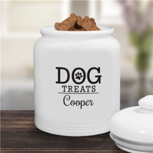 Personalized Dog Treats with Paw Print Treat Jar