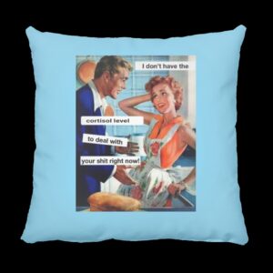 I don't have the Cortisol Square Pillow Blue