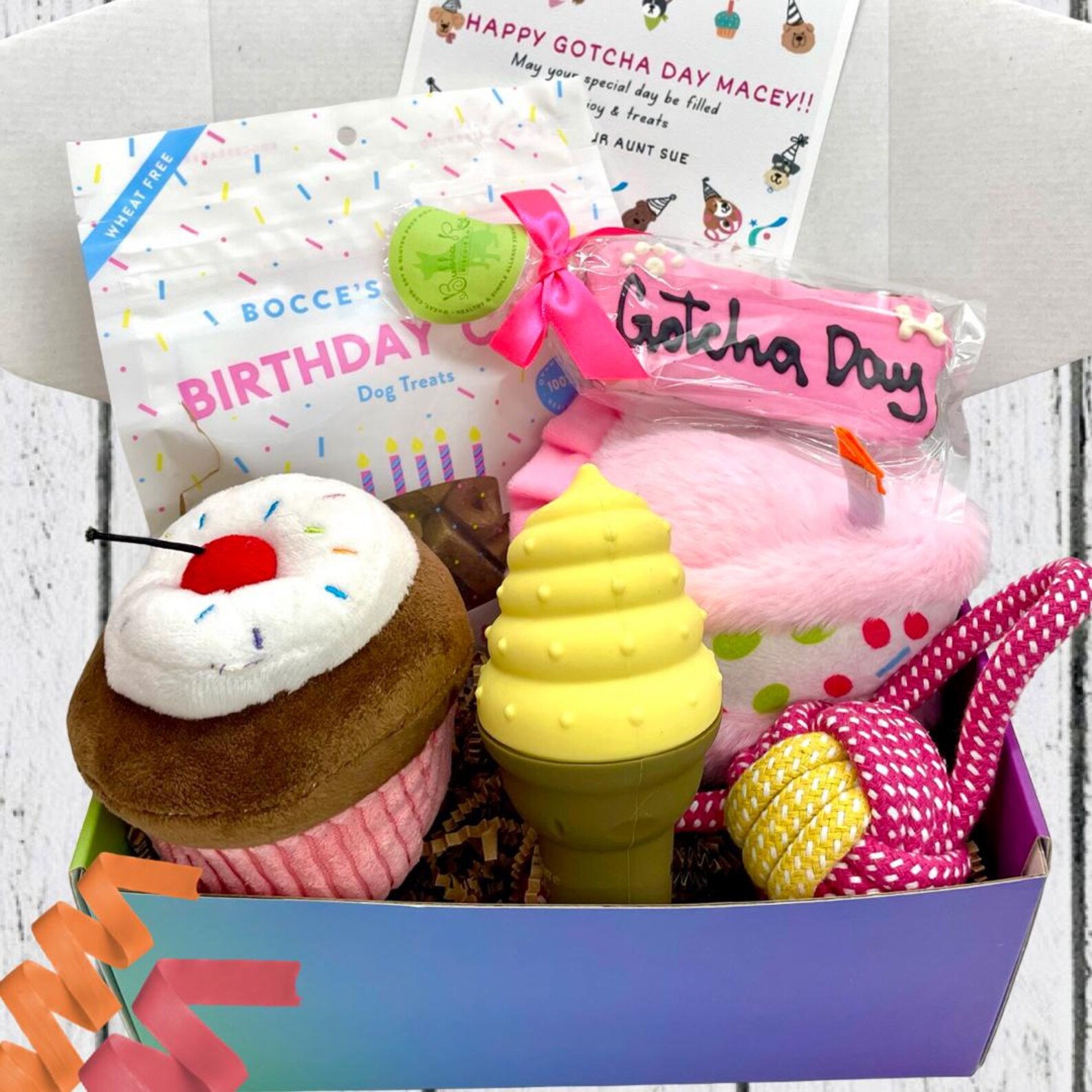 Pink Gotcha Day Dog Party Box