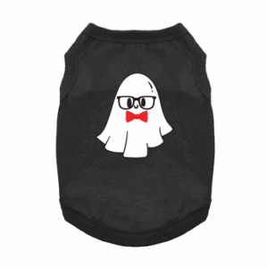 Nerdy Ghost Dog Tank - Jet Black Halloween Shirt