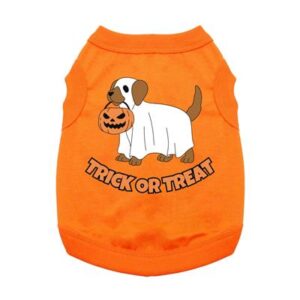 Trick or Treat Pup Dog Tank - Sunset Orange Halloween Shirt