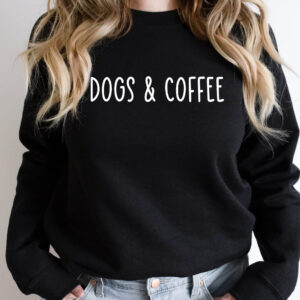DOGS AND COFFEE Crewneck Sweatshirt  Black