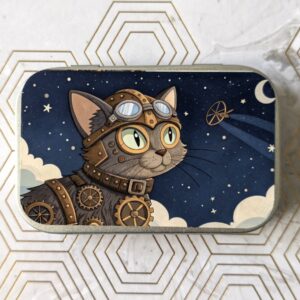 Catnip Tin with 1/3rd oz of Freshly Sealed Organic Catnip. Sprinkle on a Cat Toy