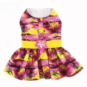 Tropical Sunset Dog Dress with Matching Leash