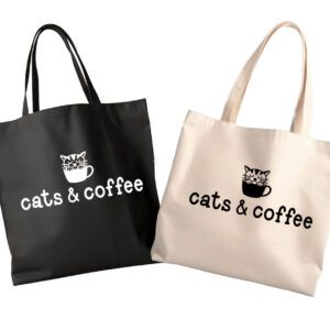 Cats & Coffee | People Tote Bag | Canvas Tote
