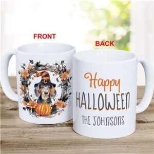 Personalized Halloween Watercolor Pet Breeds Coffee Mug